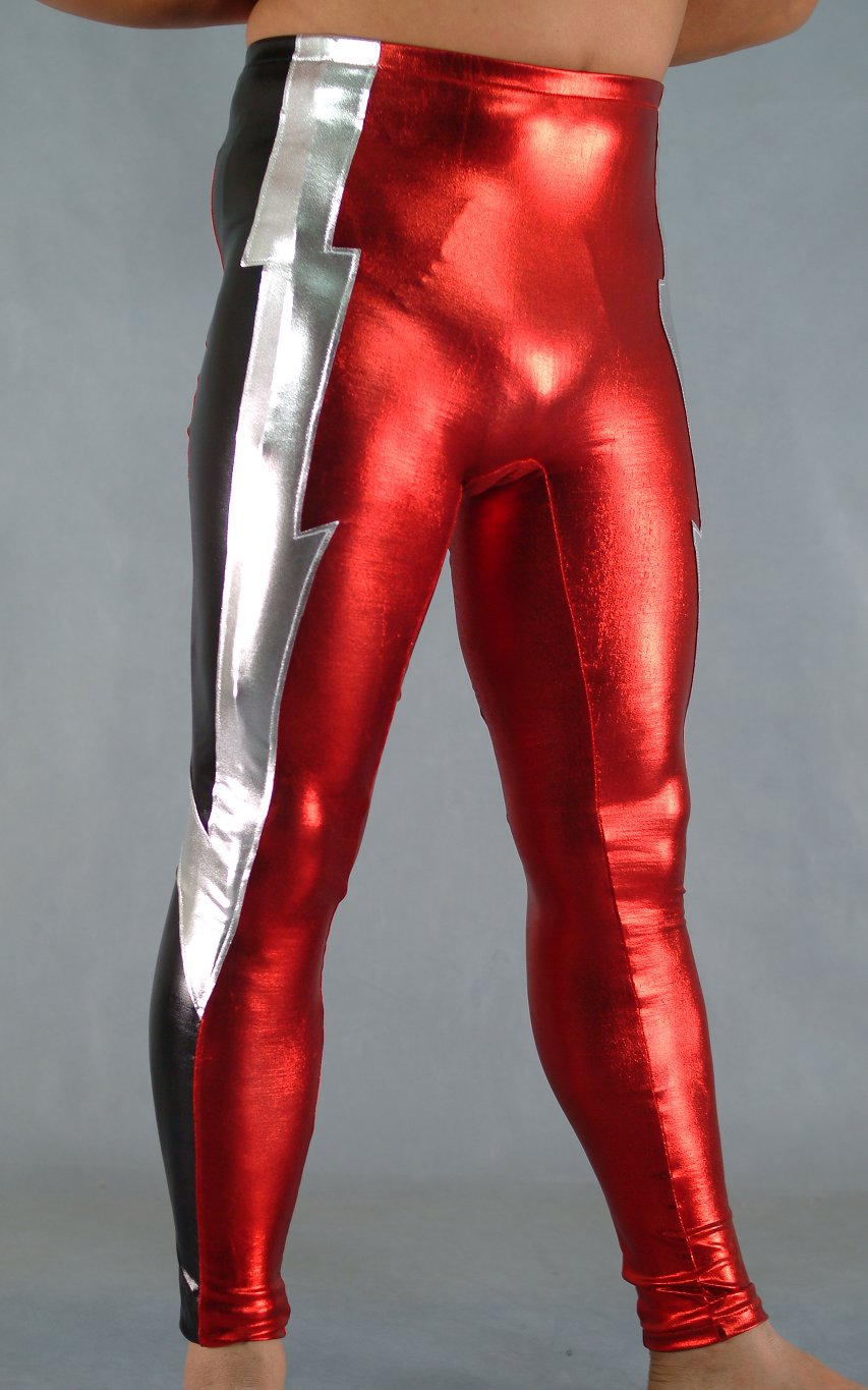 Multicolor Red Shiny Spandex Spandex Leggings